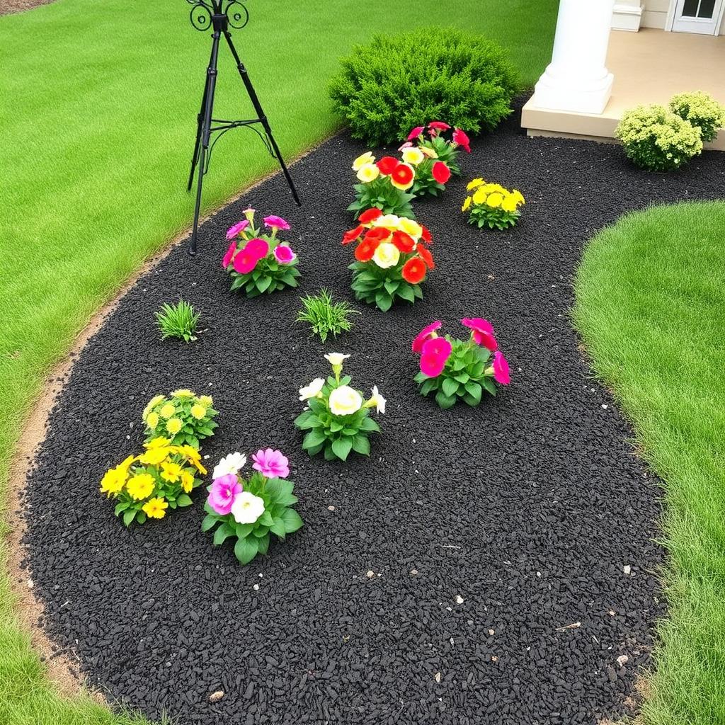 Front Bed Refresh & Mulching — after professional landscaping